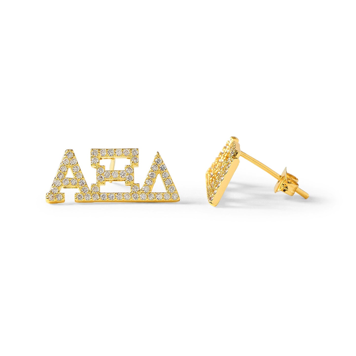 Alpha Xi Delta 18k Gold Plated Stud Earrings - Virginia Book Company