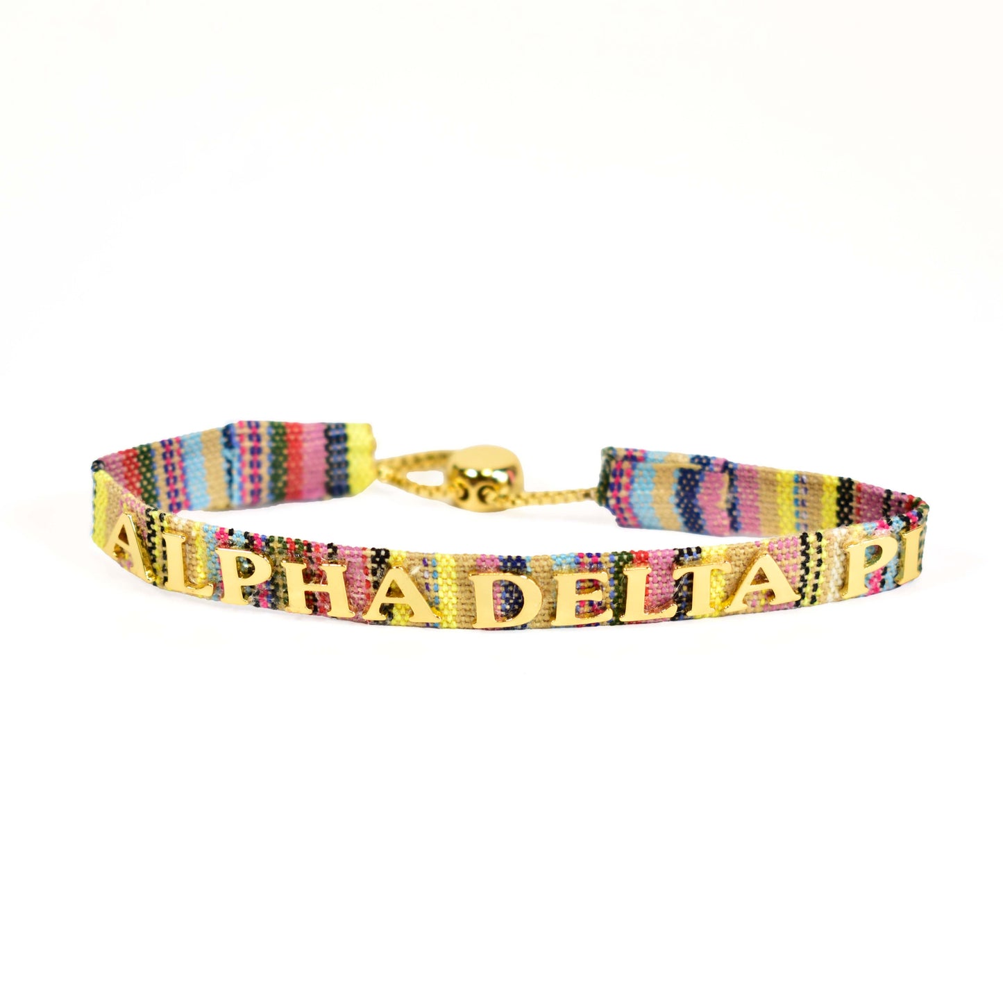 Alpha Delta Pi Woven Bracelet, Multi-Color Design