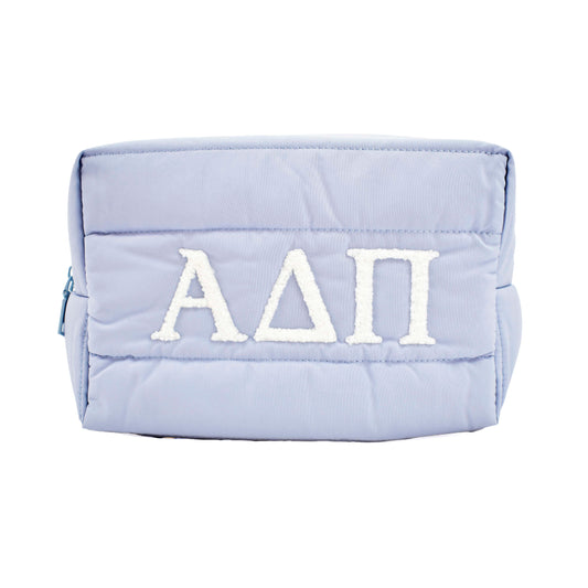 Alpha Delta Pi Makeup Bag - Puffer Style with Sorority Letters