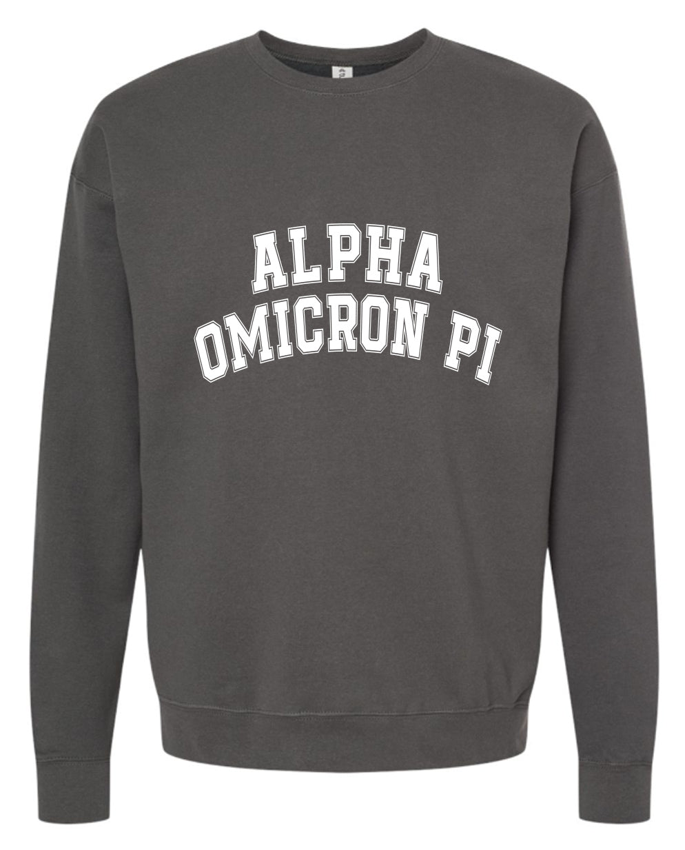 Alpha Omicron Pi Sweatshirt- Crewneck Varsity Letters Design