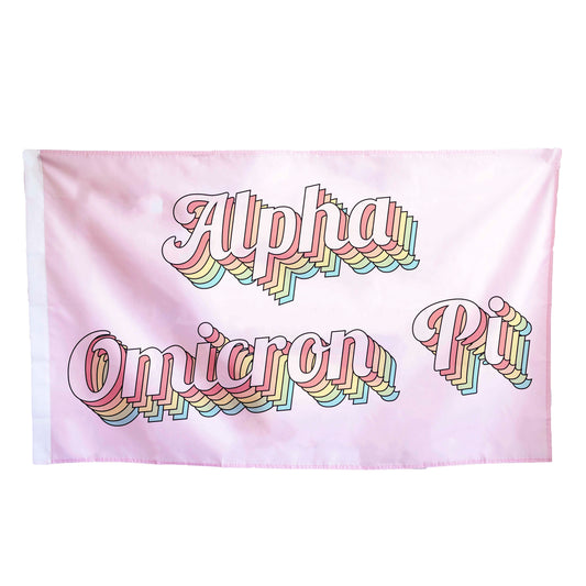 Alpha Omicron Pi Retro Flag