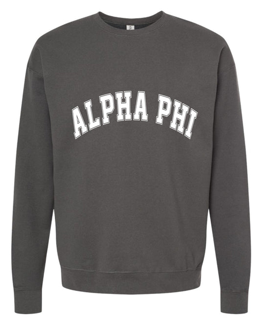 Alpha Phi Sweatshirt- Crewneck Varsity Letters Design