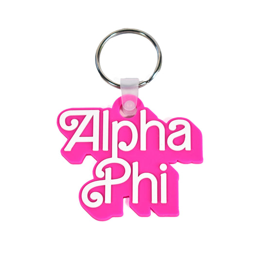 Alpha Phi Keychain- Retro Dolly Sorority Name Design