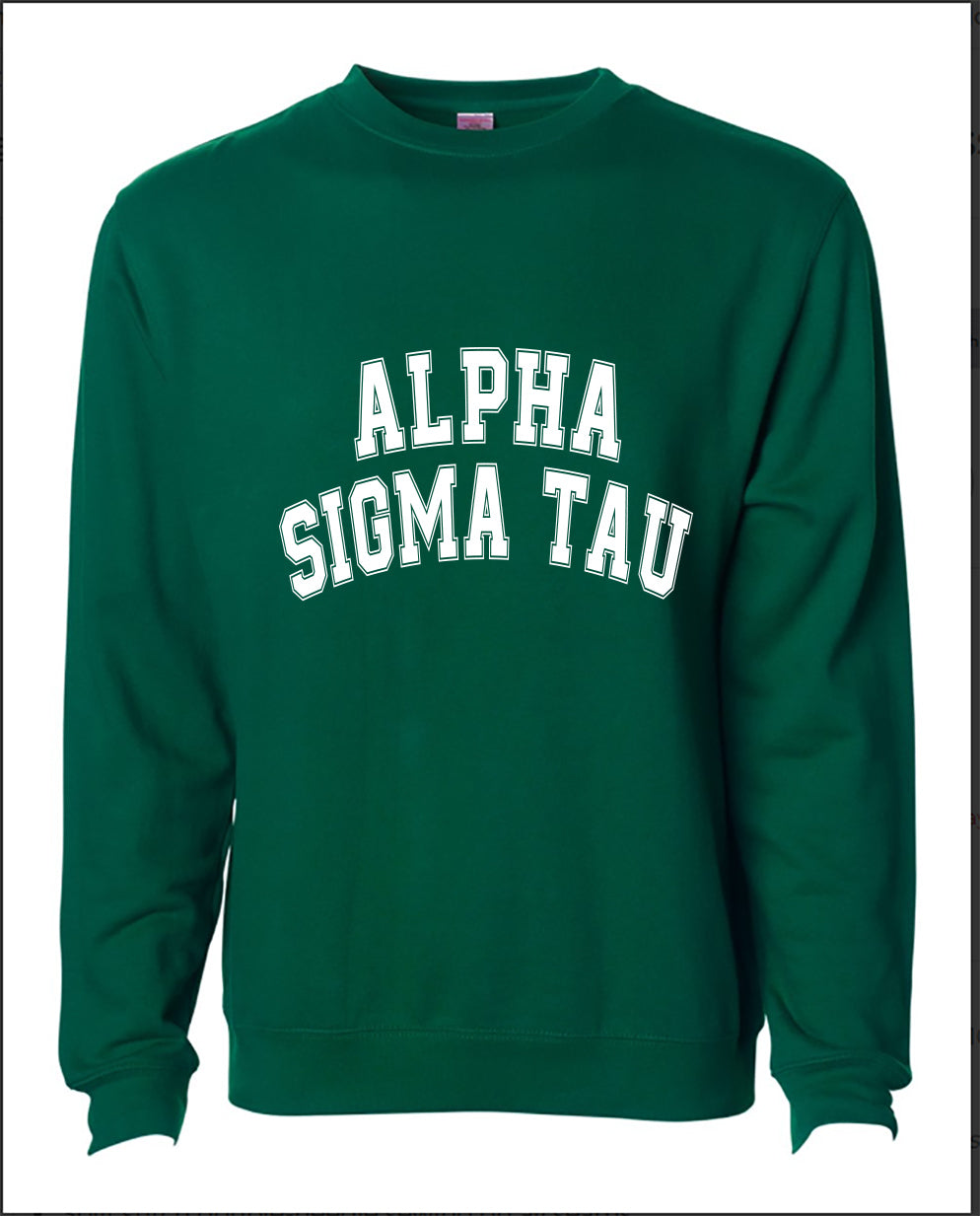 Alpha Sigma Tau Sweatshirt- Crewneck Varsity Letters Design