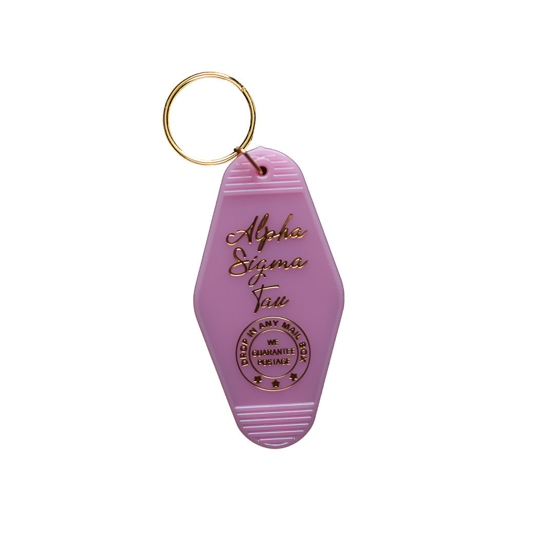 Alpha Sigma Tau Motel Keychain