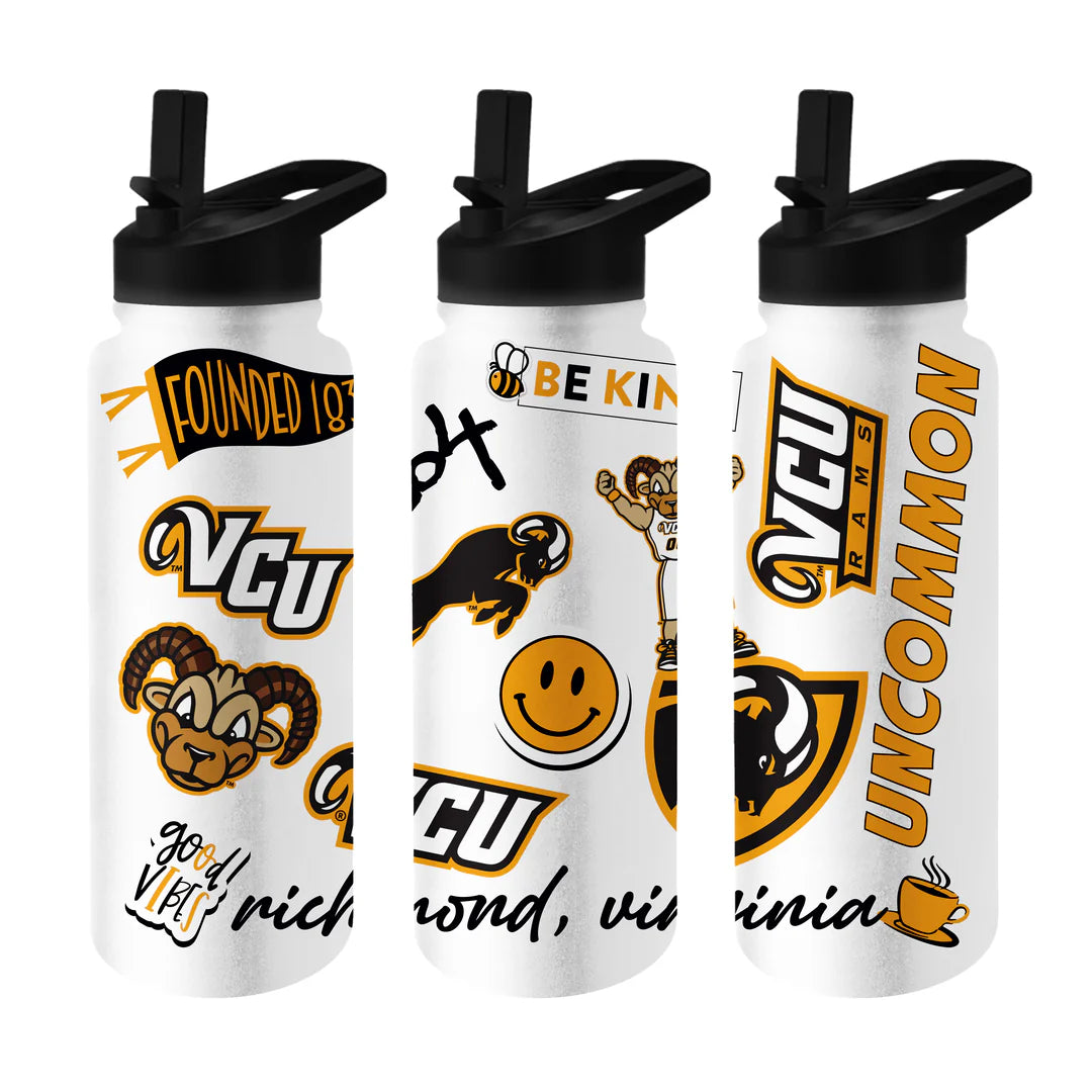 VCU 34oz Native Quencher White Bottle