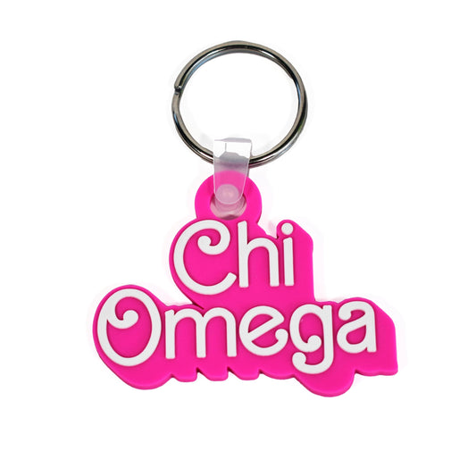 Chi Omega Keychain- Retro Dolly Sorority Name Design