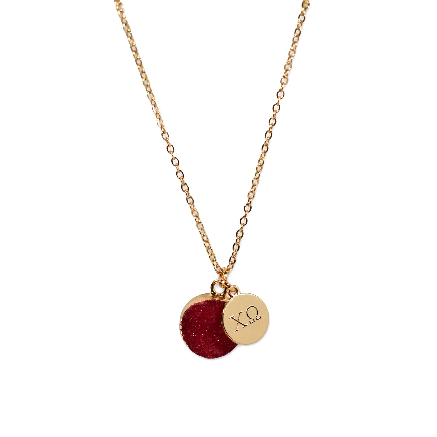 Chi Omega Sisterhood Druzy Necklace