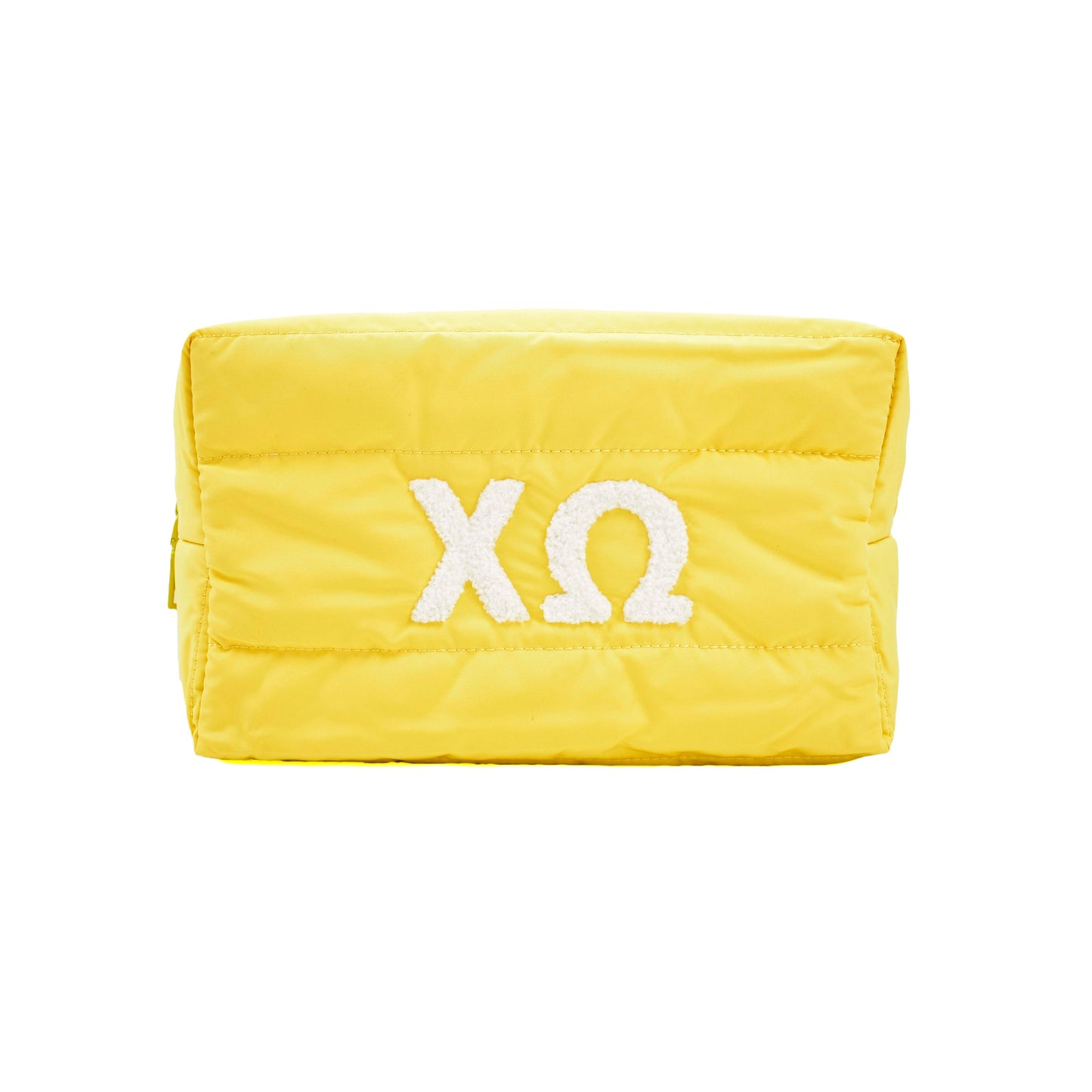 Chi Omega Makeup Bag - Puffer Style with Sorority Letters