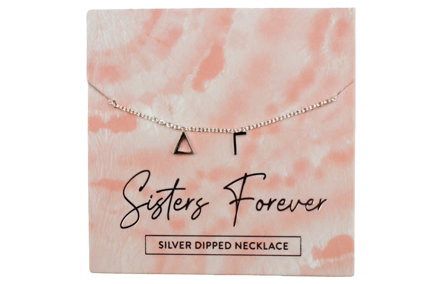 Delta Gamma Silver Greek Letters Necklace