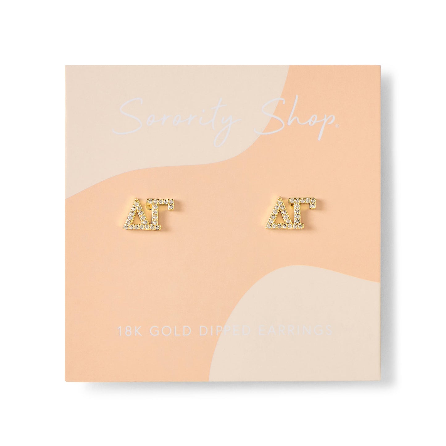 Delta Gamma 18k Gold Plated Stud Earrings