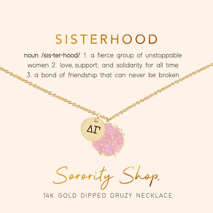 Delta Gamma Sisterhood Druzy Necklace