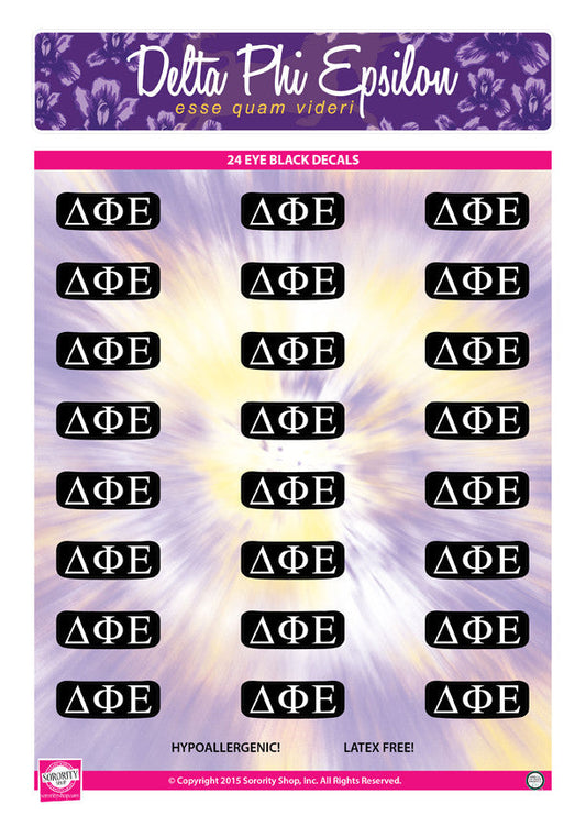 Delta Phi Epsilon Eye Black Decals