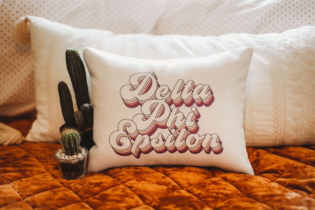 Delta Phi Epsilon Retro Throw Pillow