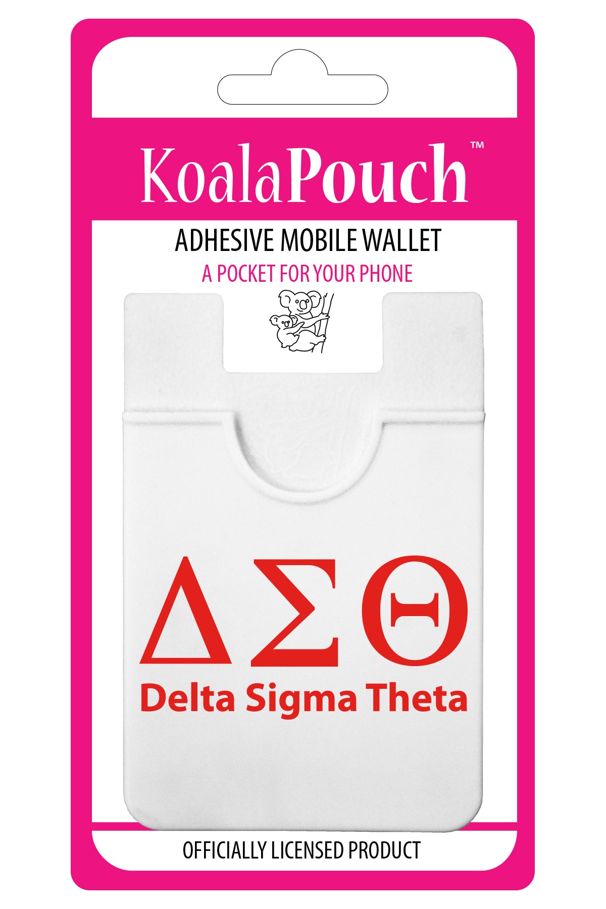 Delta Sigma Theta Koala Pouch - Greek Letters Design - Phone Wallet