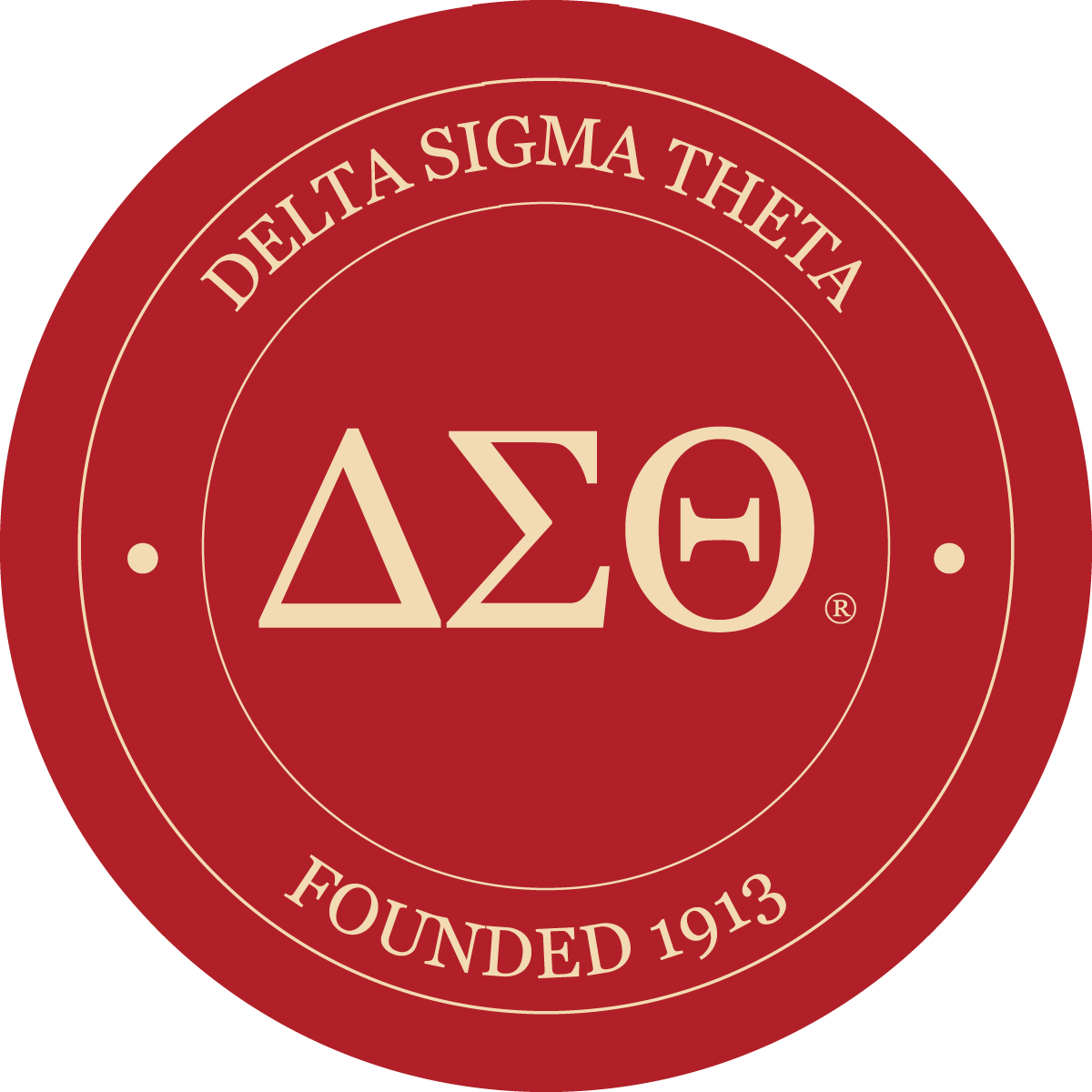 Delta Sigma Theta Sorority Car Decal Sticker- Full Color Circle Logo