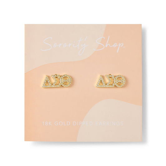 Delta Sigma Theta 18k Gold Plated Stud Earrings - Virginia Book Company