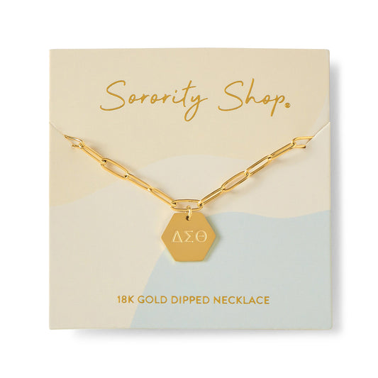 Delta Sigma Theta Paperclip Necklace with DST Sorority Pendant
