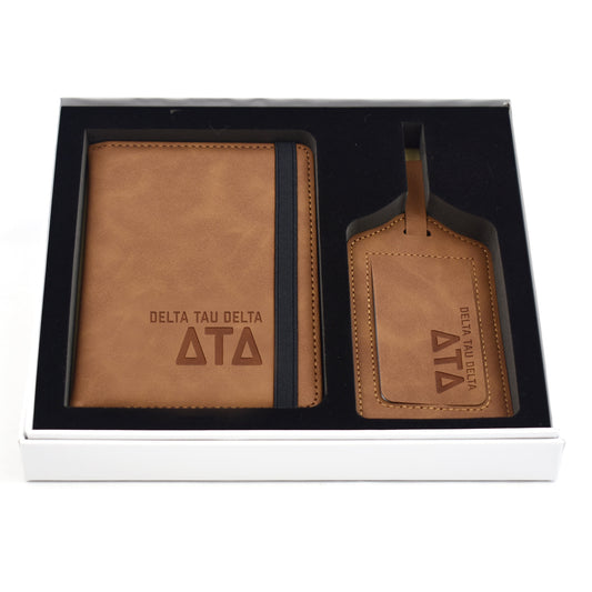 Delta Tau Delta Passport Holder & Luggage Tag Travel Gift Set