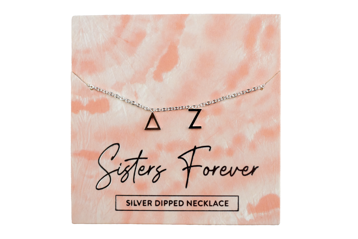 Delta Zeta Silver Greek Letters Necklace