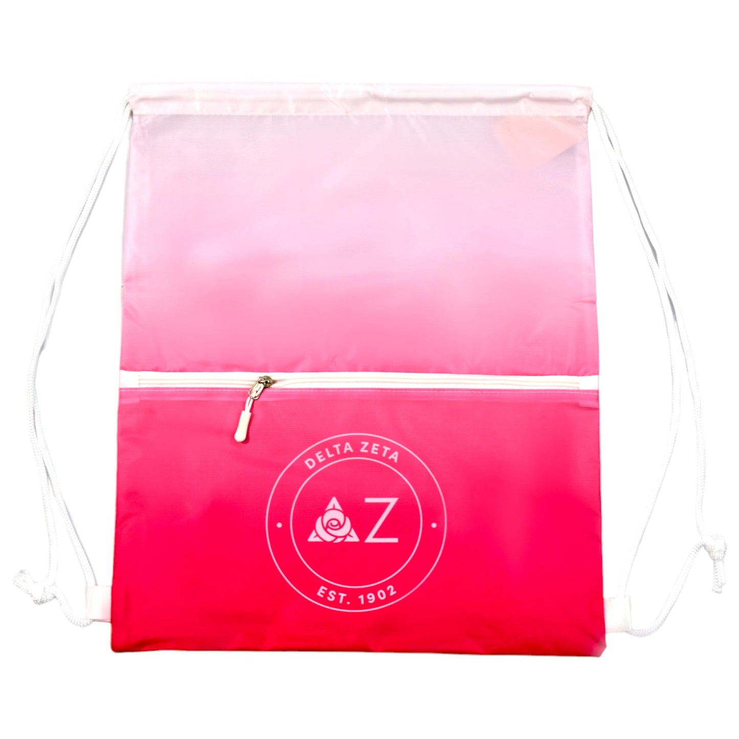 Delta Zeta Drawstring Backpack, Ombre Color Design