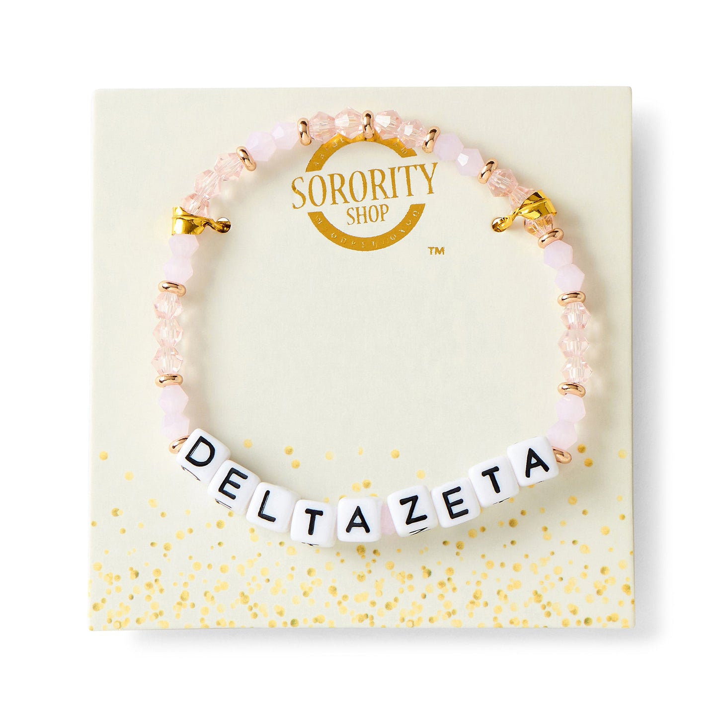 Delta Zeta Bracelet With Glass Beads and 18K Gold Accent Beads