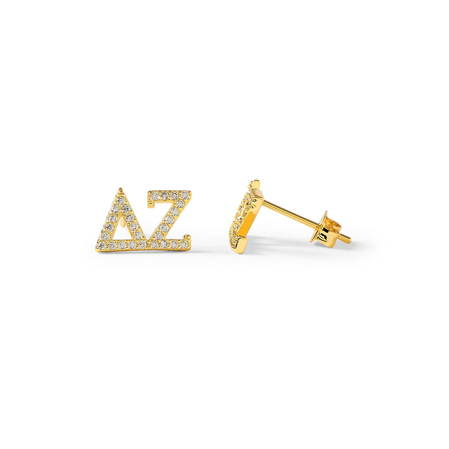 Delta Zeta 18k Gold Plated Stud Earrings