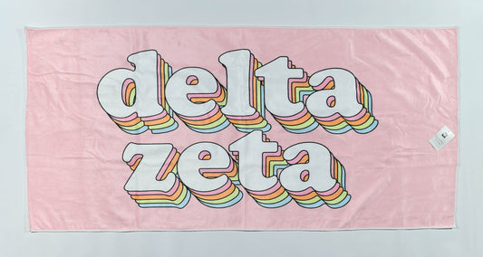 Delta Zeta Plush Retro Beach Towel