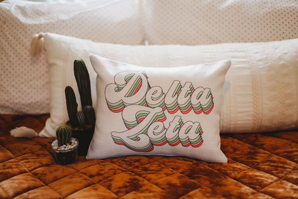 Delta Zeta Retro Throw Pillow