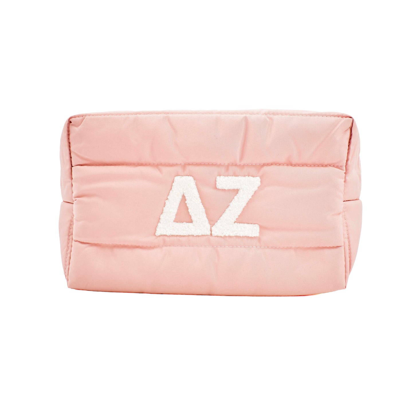 Delta Zeta Makeup Bag - Puffer Style with Sorority Letters