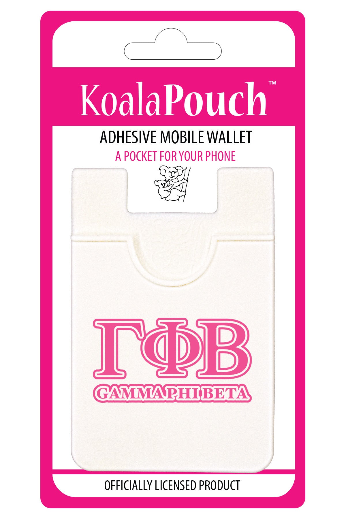 Gamma Phi Beta Koala Pouch - Greek Letters Design - Phone Wallet - Virginia Book Company