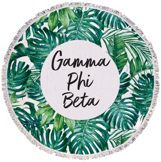 Gamma Phi Beta Palm Leaf Fringe Towel Blanket - Virginia Book Company