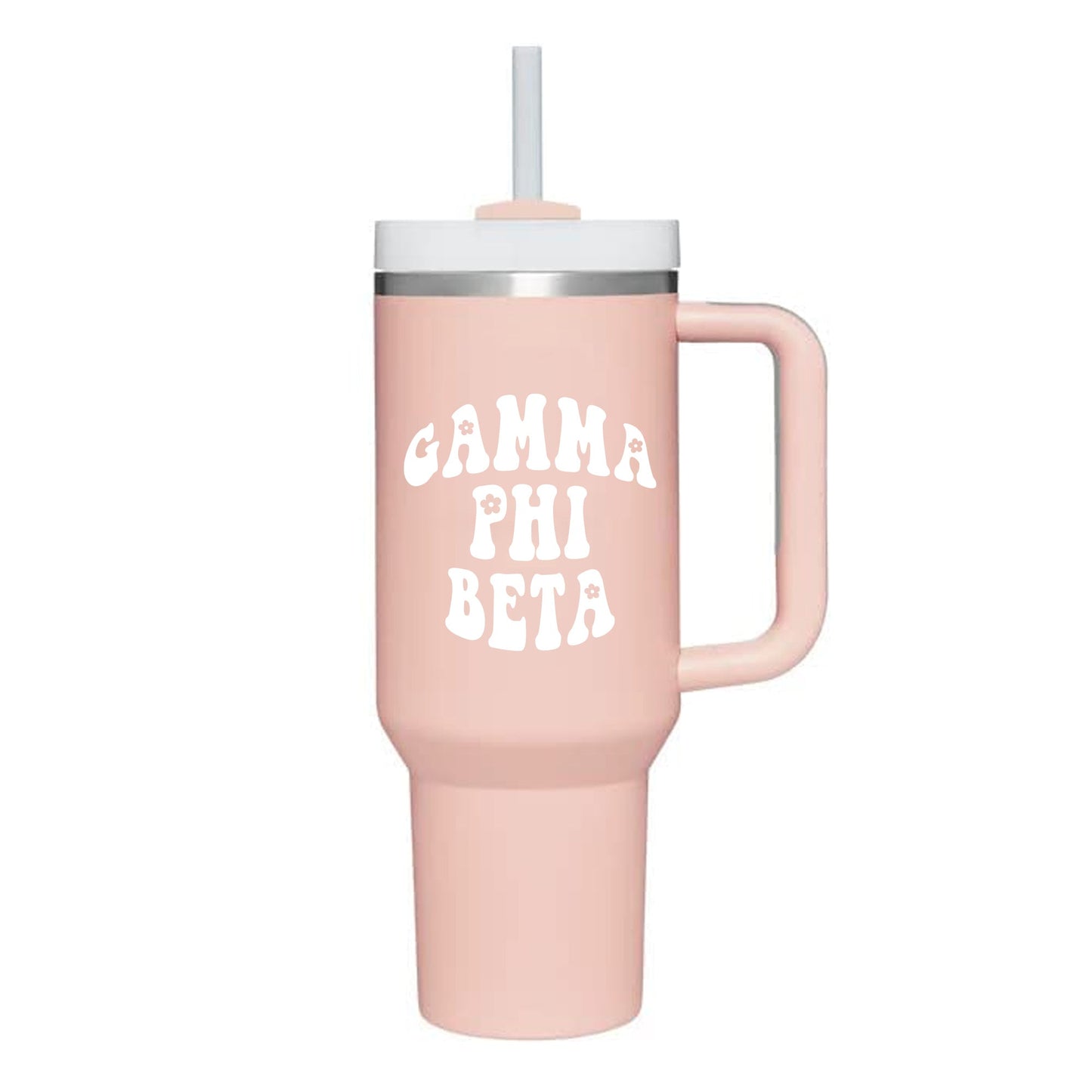 Gamma Phi Beta 40oz Stainless Steel Tumbler with Handle - Virginia Book Company