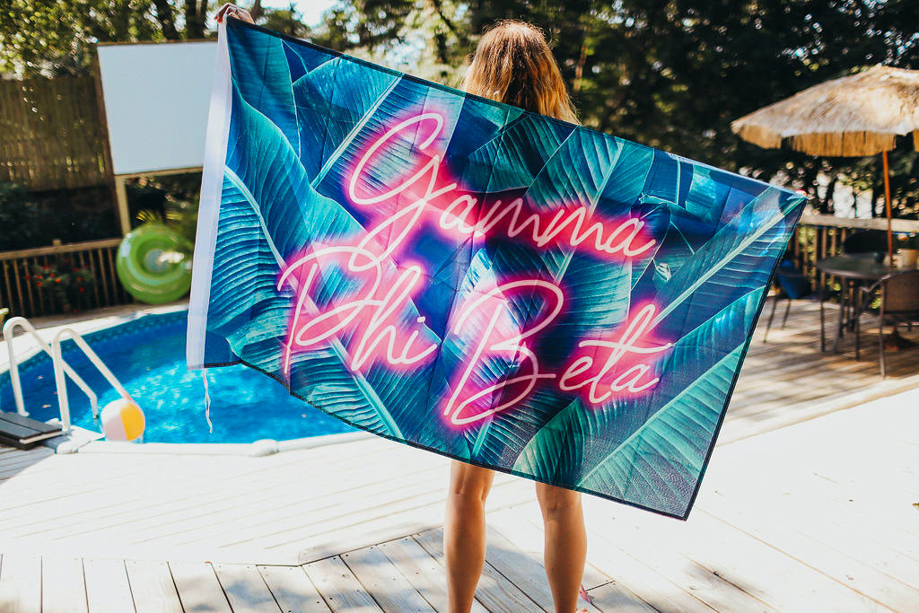 Gamma Phi Beta Neon Palm Flag - Virginia Book Company