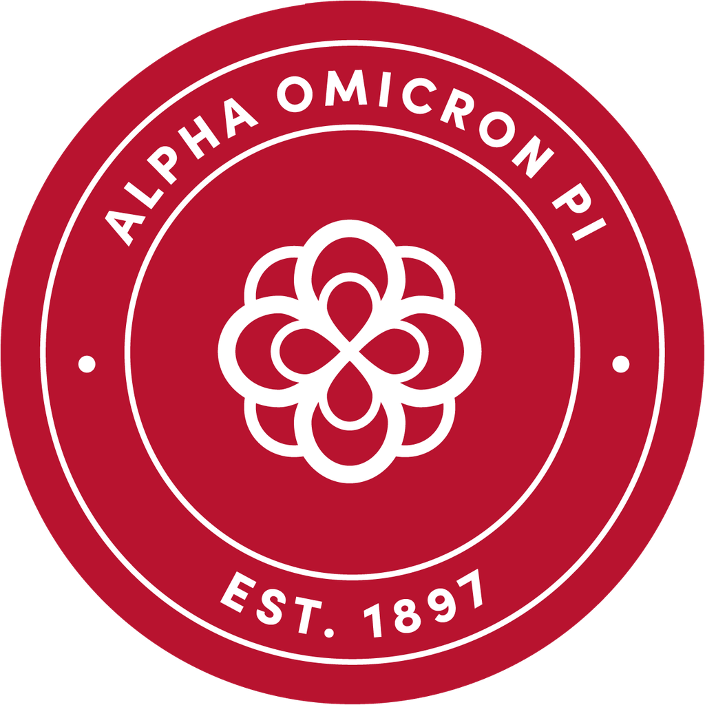 Alpha Omicron Pi Sorority Car Decal Sticker- Full Color Circle Logo