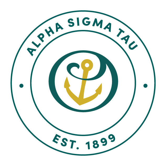 Alpha Sigma Tau Sorority Car Decal Sticker- Full Color Circle Logo