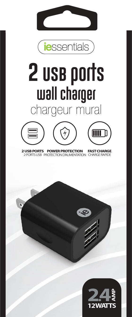 iessentials 2.4 AMP Dual USB Wall Charger - Virginia Book Company