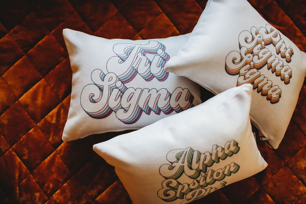 Sigma Sigma Sigma Retro Throw Pillow - Virginia Book Company