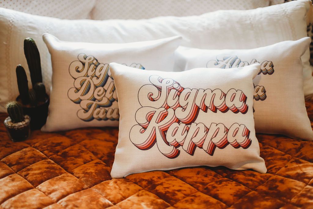 Alpha Gamma Delta Retro Throw Pillow - Virginia Book Company