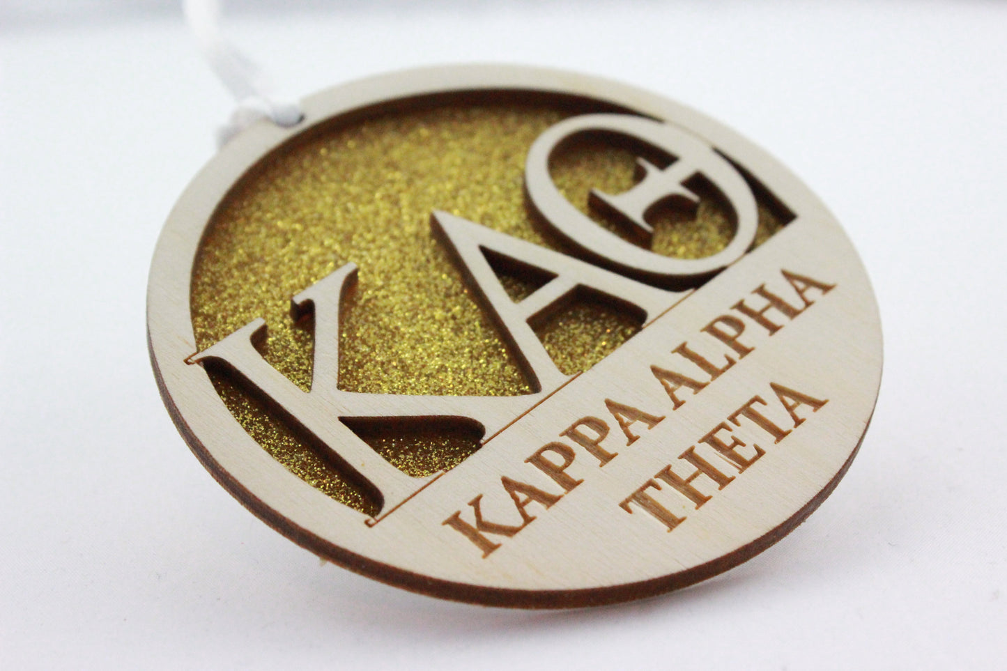 Kappa Alpha Theta - Laser Carved Ornament - 3" Round