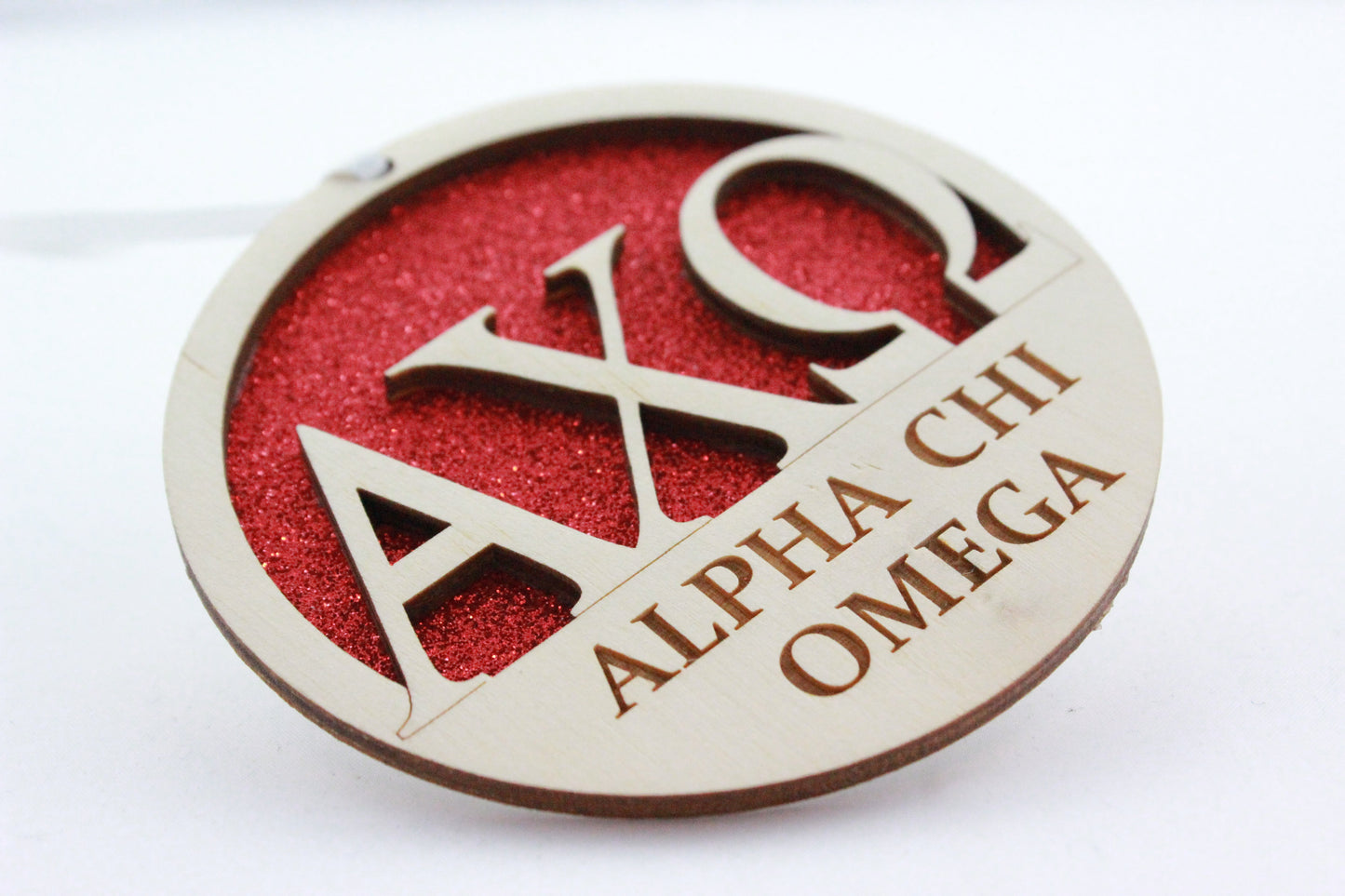 Alpha Chi Omega - Laser Carved Ornament - 3" Round