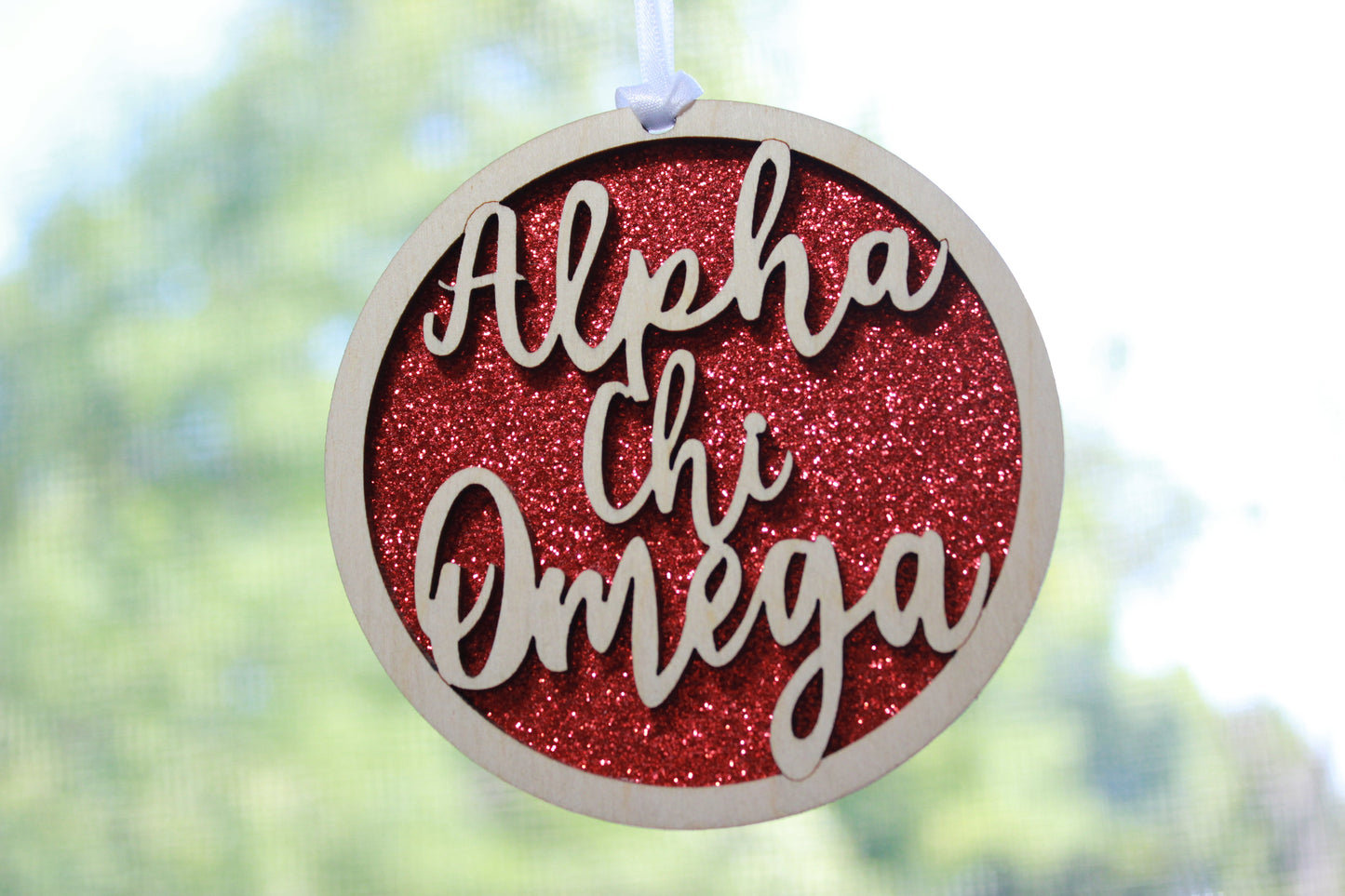 Alpha Chi Omega - Laser Carved Ornament - 3" Round