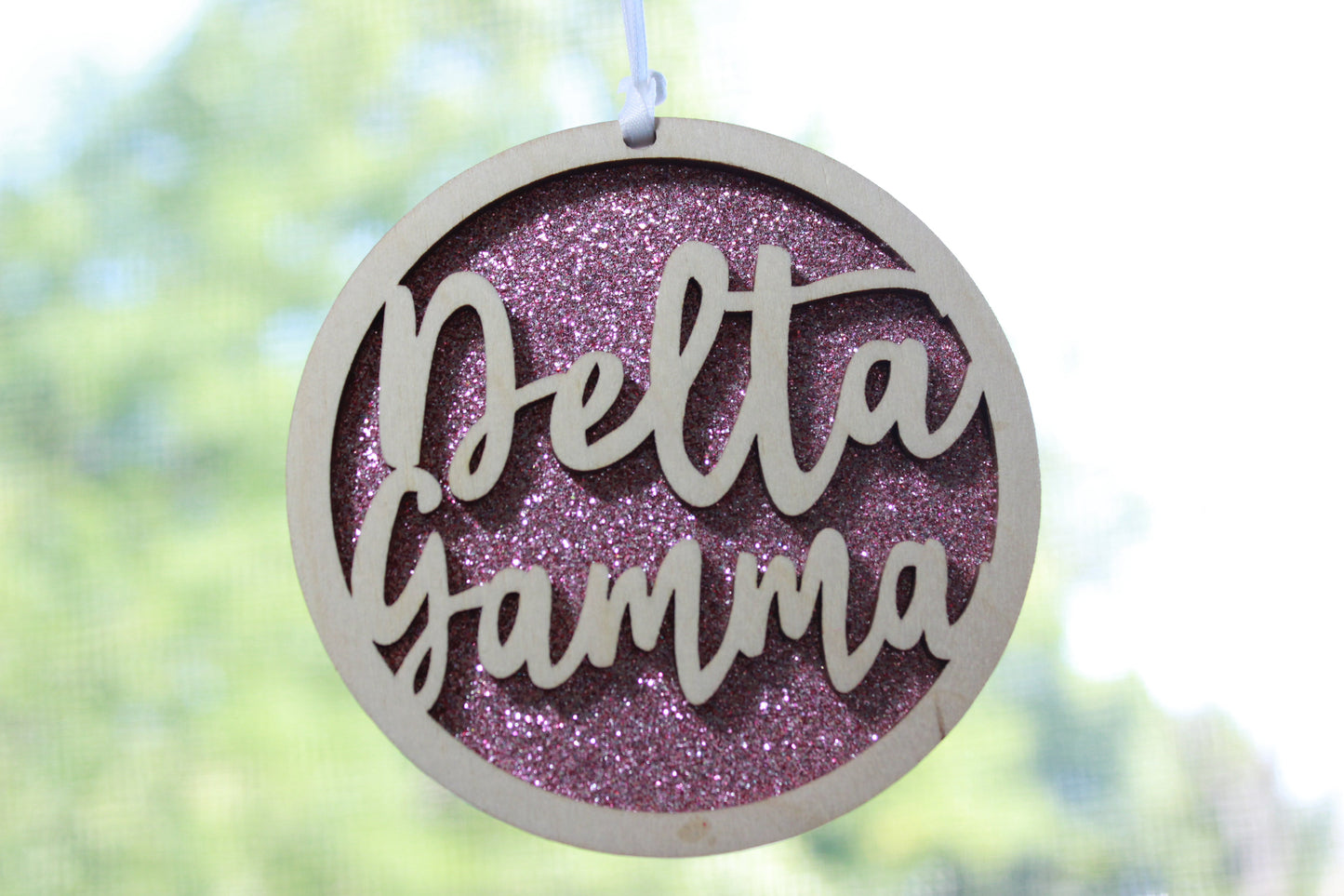 Delta Gamma - Laser Carved Ornament - 3" Round