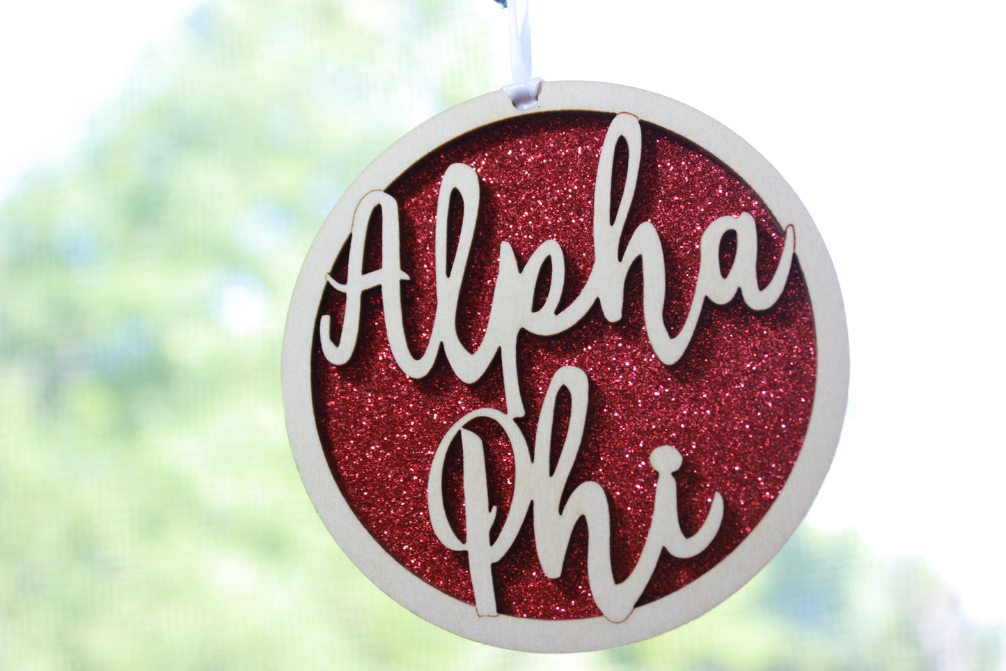 Alpha Phi - Laser Carved Ornament - 3" Round