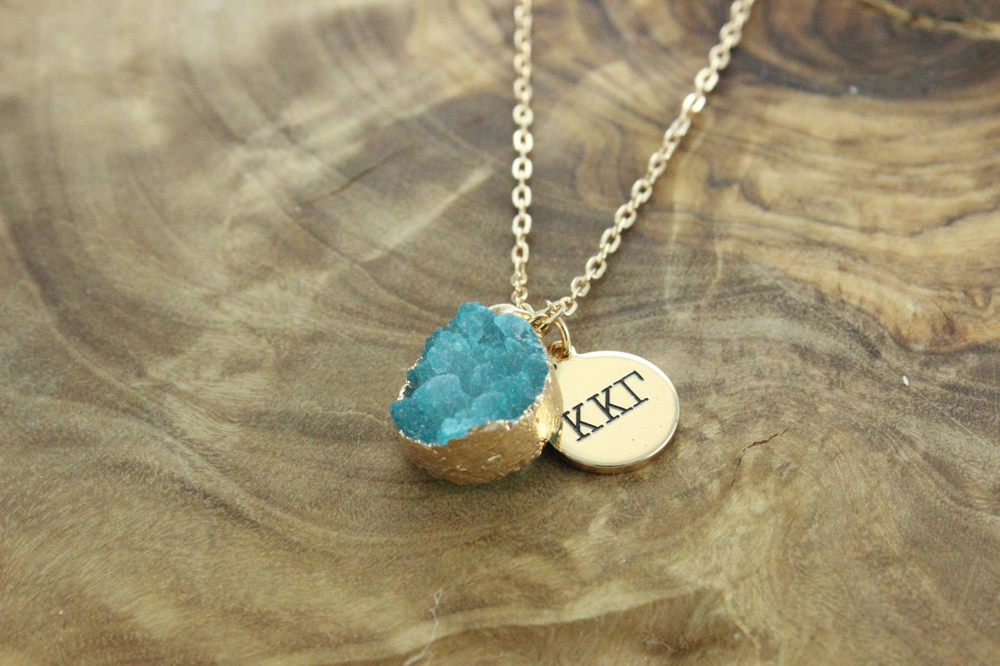 Kappa Kappa Gamma Sisterhood Druzy Necklace