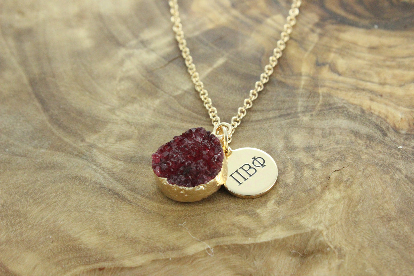 Pi Beta Phi Sisterhood Druzy Necklace