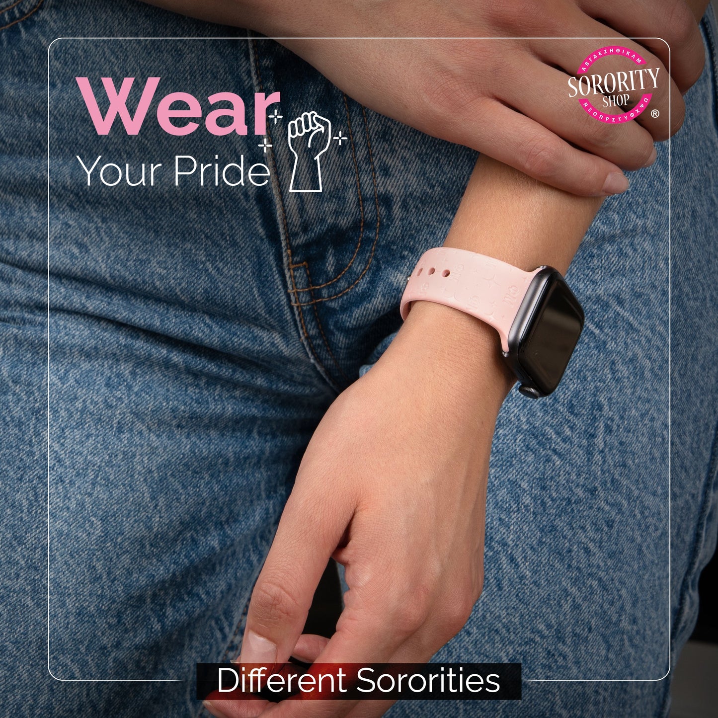 Delta Zeta Smart Watch Band, Compatible with Apple Watch