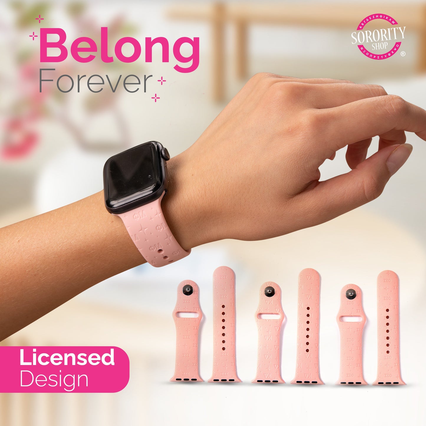 Delta Zeta Smart Watch Band, Compatible with Apple Watch