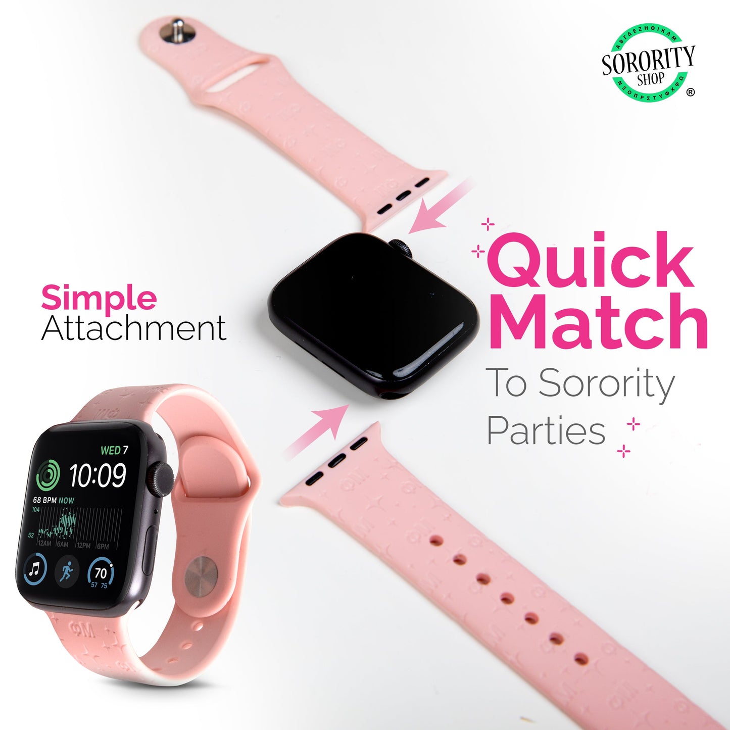 Delta Zeta Smart Watch Band, Compatible with Apple Watch