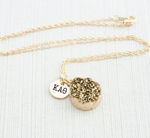 Kappa Alpha Theta Sisterhood Druzy Necklace